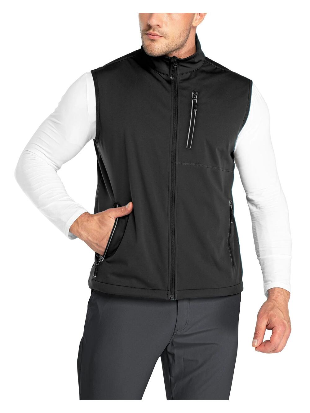 33,000ft Men's Medium Lightweight Softshell Gilet Windproof Black Vest G30-14